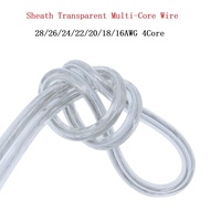 Sheath Transparent Multi-Core LED Light Power Cord Tinned Copper Connecting Wire 16-28AWG 4-Core-2/3