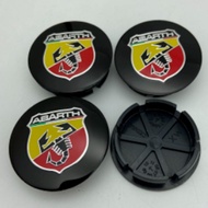 4 x 50mm Abarth Black Logo ABS Alloy Wheel Rim Center Cap Hub for Fiat