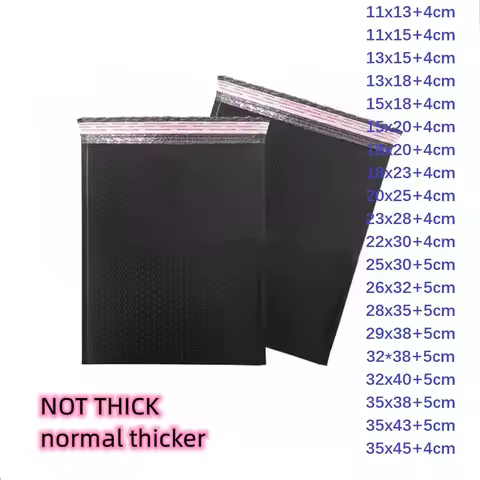 not thick Black Color Small Big Bubble Bags for Packing Envelope Mail Bubble Mailer for Small Busine
