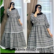 Kamila dress #3 gamis wanita bahan katun mix renda busui