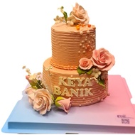 Two tiers wedding cake (or birthday cake) - 4 inch by 6 inch (extra height added)