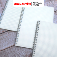 Sổ lò xo kép Caro Bìa Nhựa Trắng Trong Suốt Vinaplus A4 / A5 / B5 - 140 Trang