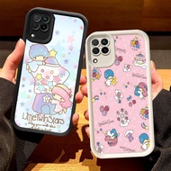 O-47 Twin Stars Casing for Samsung Galaxy A22 A12 5G Black and White