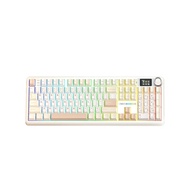AULA F108 PRO KEYBOARD - LIGHT YELLOW + WHITE + COFFEE CARAMEL LATTE SWITCH