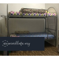 3V DD9011sSplitable Double decker bed/ single bed/hostel bed/ katil 2 tingkat silver colour