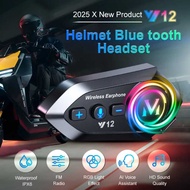 Y12 Motorcycle Intercom | Bluetooth Helmet Headset | 2 Riders | Waterproof & Noise Cancellation