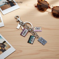 [Popularfactors] Vintage Cassette Tape Keychain 90s 80s Music Tape Pendant Gift for Women Girls Fash