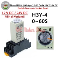 Timer H3Y-4 H3Y 4 12V / 24V Dc 60S 1Min Delay Relay Dpdt + Socket Base Limited