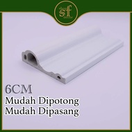 Wainscoting PVC DIY 6cm [panjang 145cm][READY STOCK]