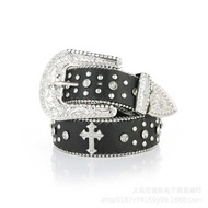 Decorative Ladies Belt Women's Rhinestone Fashion All-Match Korean Version Full Diamond Diamond PU W