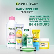 [NEW] Garnier Peeling Set 3Pcs - Tri-Acid Peeling Bundle, Restore Barrier in 4H, Even Tone, Healthy 