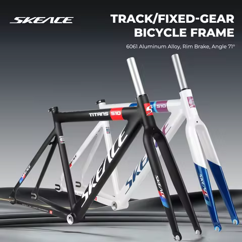 SKEACE S10 Fixed-gear Bicycle Frame Set Rigid Fork 700C/25C Aluminum Alloy Track Bike Frame Rim Brak