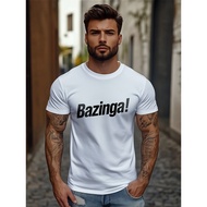 Bazinga! Jumbo Men's T-Shirt - Casual White and Black T-Shirt, Perfect for Casual Events