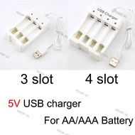 Universal USB Output Battery Charger 3/4 Slot Adapter For AA/AAA Battery Rechargeable Quick Charge B