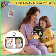 Baby Album First Baby Picture Book Toddler Photo Album Bee Print Scrapbook with Safe Mirror Hold 4x6