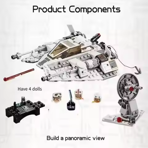 309pcs Star Interstellar Conflict Snowspeeder Aircraft Ship Snow fighter jet 75259 Anniversary kit B