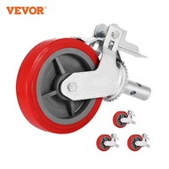 VEVOR Scaffolding Wheel Set of 4 8" Polyurethane Swivel Caster Wheels 3200 LBS w/ Brake for Shelves