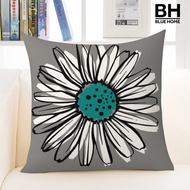 【BH】45x45CM Modern Square Pillow Shams Flower Pattern Pillowcase Hidden Zipper Closure Sofa Cushion Cover Home Bedroom Bedding Decoration