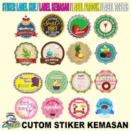 Cetak Stiker/ Buat Stiker/ Stiker Label Makanan Minuman/ uk. 2x2 CM