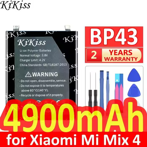 4900mAh KiKiss Powerful Battery BP43 for Xiaomi Mi Mix 4 Mix4 Mobile Phone Batteria