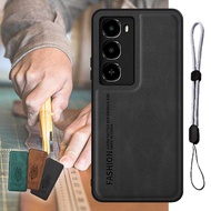 For Itel City 100 C671L Luxury Leather Case with Adjustable Mobile phone lanyard