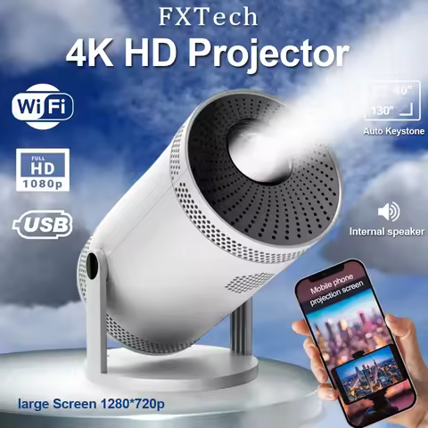 Hot FY300 Mini Newly Native 4K Projector Electronic Focusing 260ANSI Wifi6 BT5.0 Cinema Outdoor Port