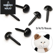 MiniUtensilAndTools 100pcs/bag Stuffed Doll Eyes for Teddy Dog 3mm/4mm/5mm/6mm DIY Plastic Animals N