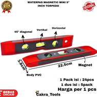 WATERPASS MAGNET MINI 9" INCH / WATERPASS TORPEDO PENGGATIS AIR MISTAR TIMBANG