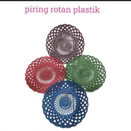 piring rotan plastik piring plastik 1 lusin