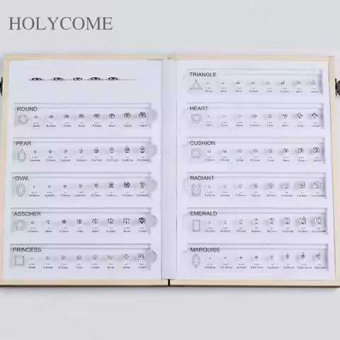 Jewelry Tool Template CustomComparison Chart CZ 5A Selectable Diamond Carat Dealer Tools Kit Set Ref