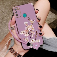 Case For Infinix Hot 9 Play Imported material silicone TPU trendy flower pattern shockproof mobile p