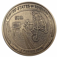 2019 American Astronaut Bronze Commemorative Coin Craft Coin 50th Anniversary Astronaut Month Landin