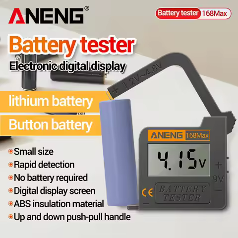 Universal Digital Battery capacity Tester ANENG AA/AAA/1.5V/9V/C/D 3.7V Lithium Battery CR2032/LR44 