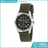 SEIKO Watch SND377R Men's Chronograph Military Field Watch Green Dial Nylon Strap 100M WR Quartz 7T9