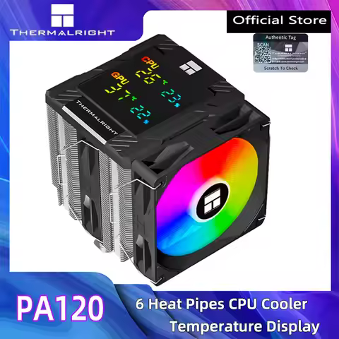 Thermalright PA120 Digital CPU Cooler 6 Heat Pipes 120mm ARGB Air Cooling Radiator Supports LGA1851/