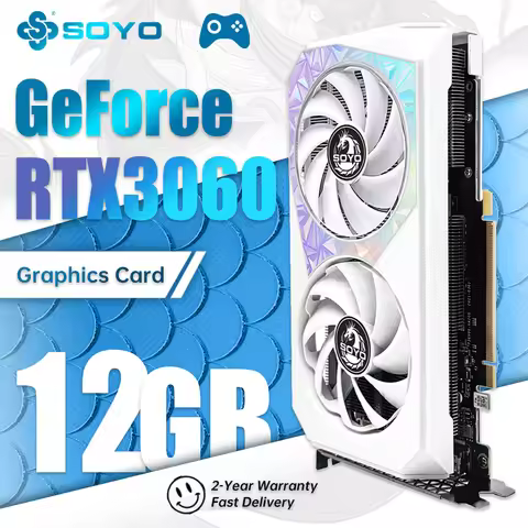 SOYO Graphics Cards GeForce RTX 3060 12GB NVIDIA GPU GDDR6 192bit 8Pin PCI-E 4.0 x16 rtx3060 12gb Su