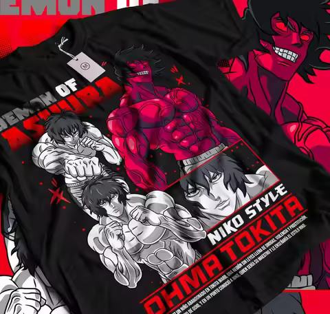 Kengan Ashura Casual T-Shirt Cotton Graphic Oversized Unisex T-shirt Streetwear Trendy Cotton New Mo