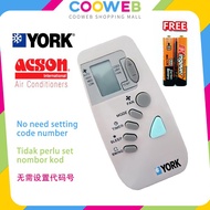 York / Acson Air Conditioner Aircond Remote Control | York / Acson 空调遥控器