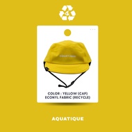 AQUATIQUE - CAP - ECONYL YELLOW - หมวกดำน้ำ หมวกเล่นน้ำ หมวกเซิร์ฟ เดินป่า แคมป์ปิ้ง กันแดด กันยูวี