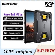 Ulefone Armor Pad 5 Ultra 5G Rugged Tablet Portable Projector 200LM 24200 mAh Android 15 11" FHD