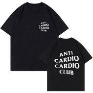 Plus Size Anti Cardio Club T Shirt Gym Life Letter Print T-Shirt  For Women Men Clothes Oversize Mal