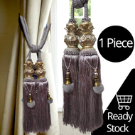 Ready Stock- 1pc Curtain Grand Tassel Crystal Tieback Rope - Pengikat Langsir / Manik Kristal Tali P