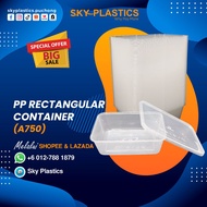 Abba A750 Rectangular Disposable Plastic Food Container [ 50sets± ] | Disposable Container | Bekas M