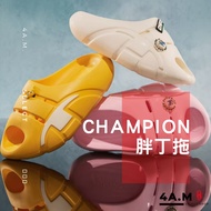< 4AM Yinxuan > Champion Fat Ding Slippers Official Sports Recovery Basketball Soft Elastic Comforta