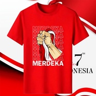 MERAH (9 MOTIFS) TSHIRT 17 AUGUST 2025 ADULT MEN WOMEN LATEST 17 AUGUST 2025 T-SHIRT/ RED HAND FLAG