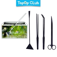 TOPOP Aquarium Glass Fish Tank Stainless Steel Coralline Algae Scraper Blade Aquatic Plant Trimming 
