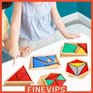 [Finevips] Montessori Toy Training Toy Geometric Matching Blocks Wooden Geometry Puzzle