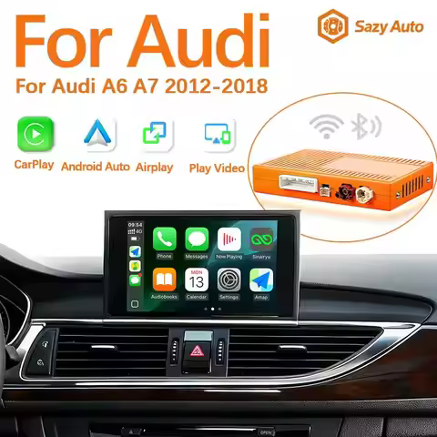 SAZYAUTO Wireless CarPlay Interface for Audi A6 A7 S6 S7 MHI2 2016-2018 with AirPlay Mirror Link Car