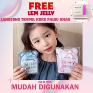 3D FAKE NAILS FOR CHILDREN NAIL ART NAIL STICK TOY MELODY KUROMI CINNAMON ROLL HELLO KITTY SANRIO Na