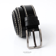 Genuine Leather Beige Car Side Silver Square Buckle NK96